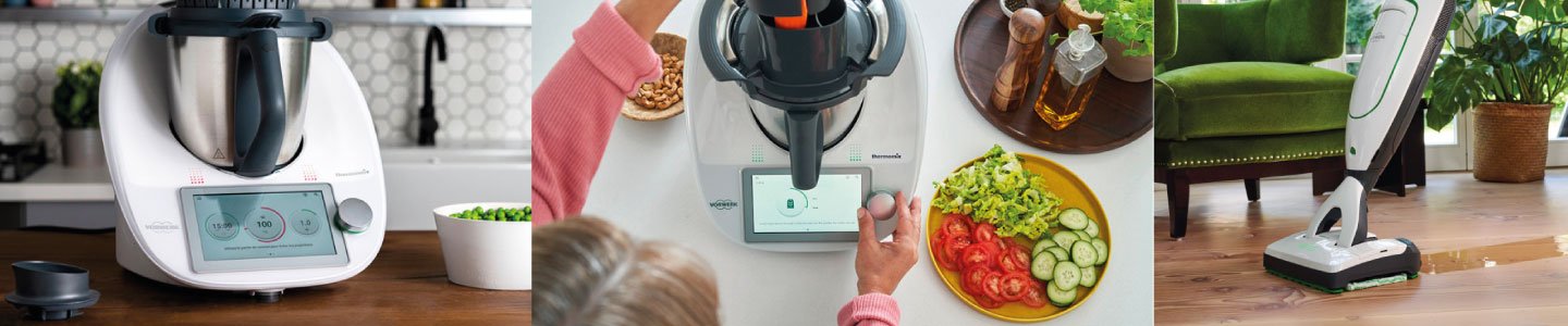 3 images mettant en avant le thermomix et le kobold pour le site vitrine leab.nc