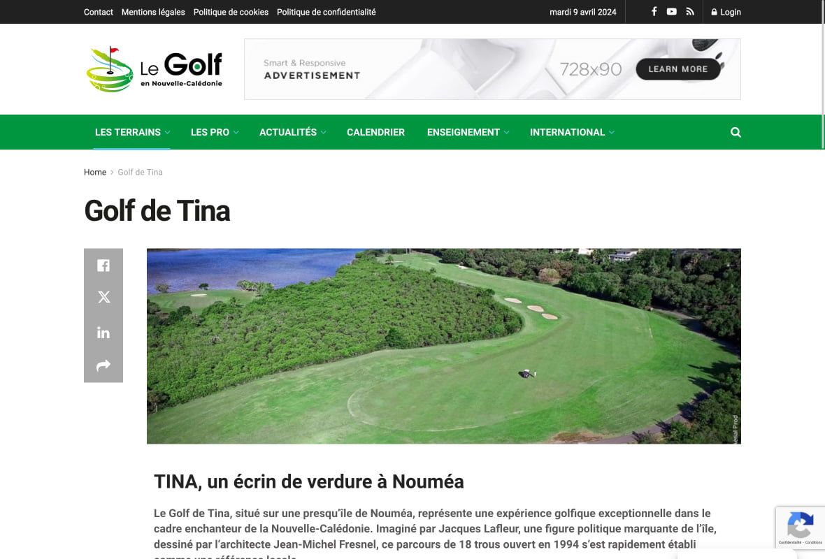 Page à propos du site de réservation befit.nc